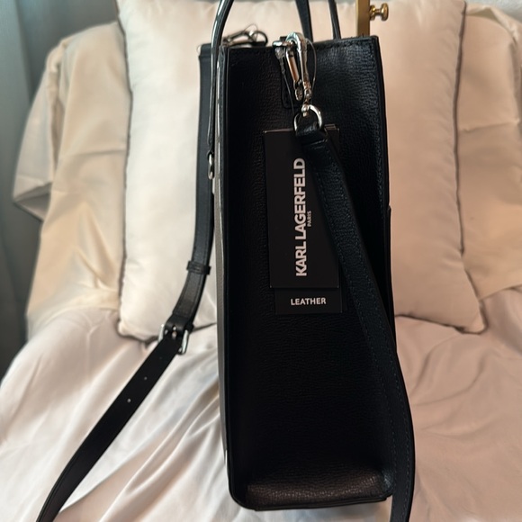 NWT Karl Lagerfeld Black & White Two-Way Bag - Picture 2 of 9